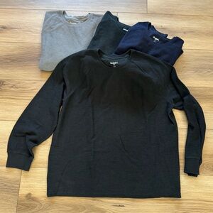 Goodfellow & Co Black Thermal Texture Knit Long Sleeve Shirt Mens XXL Set Of 4